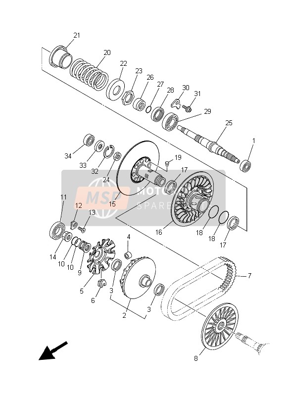 Yamaha XP500 (DNMS) 2015 Embrayage 2 pour un 2015 Yamaha XP500 (DNMS)